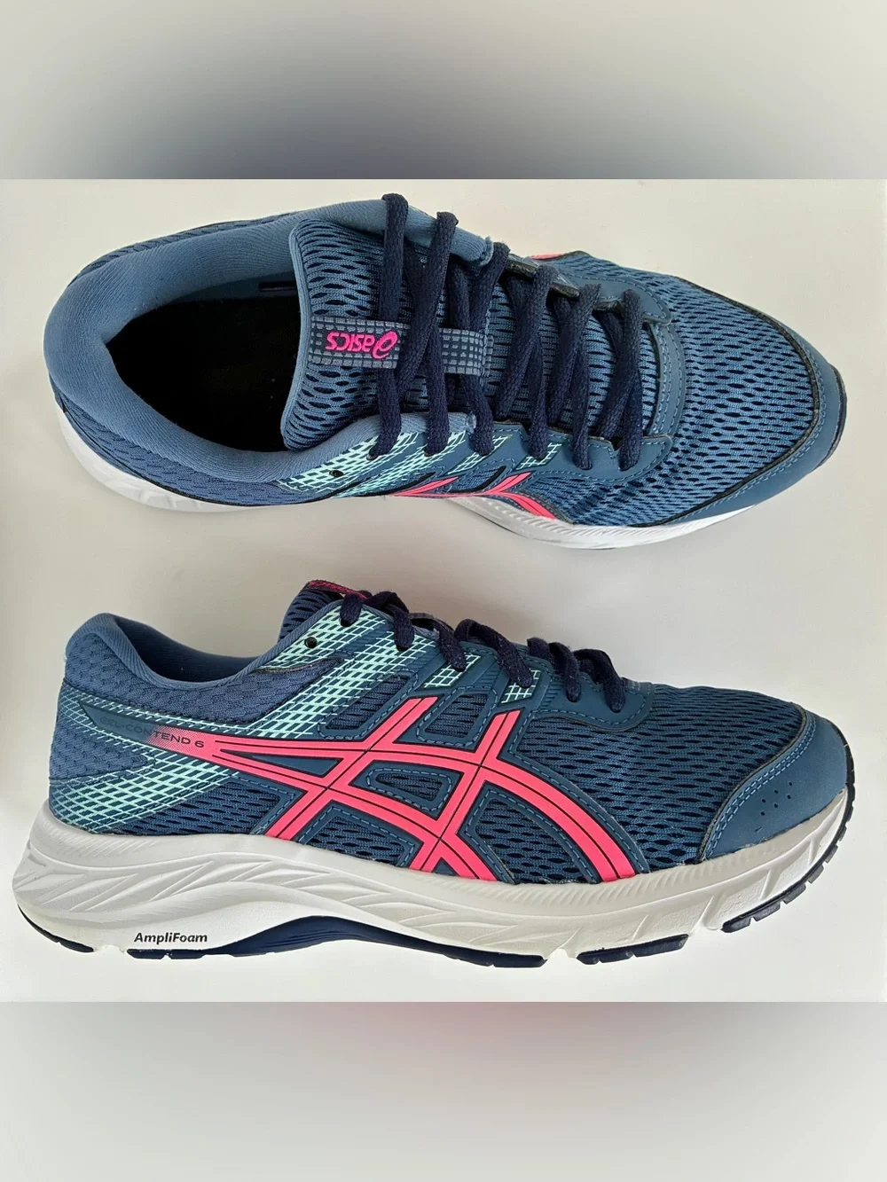 Asics Gel-Contend 6 - Running/Gym Shoes Women's Size 7.5 - Blue/Pink - 1012A570